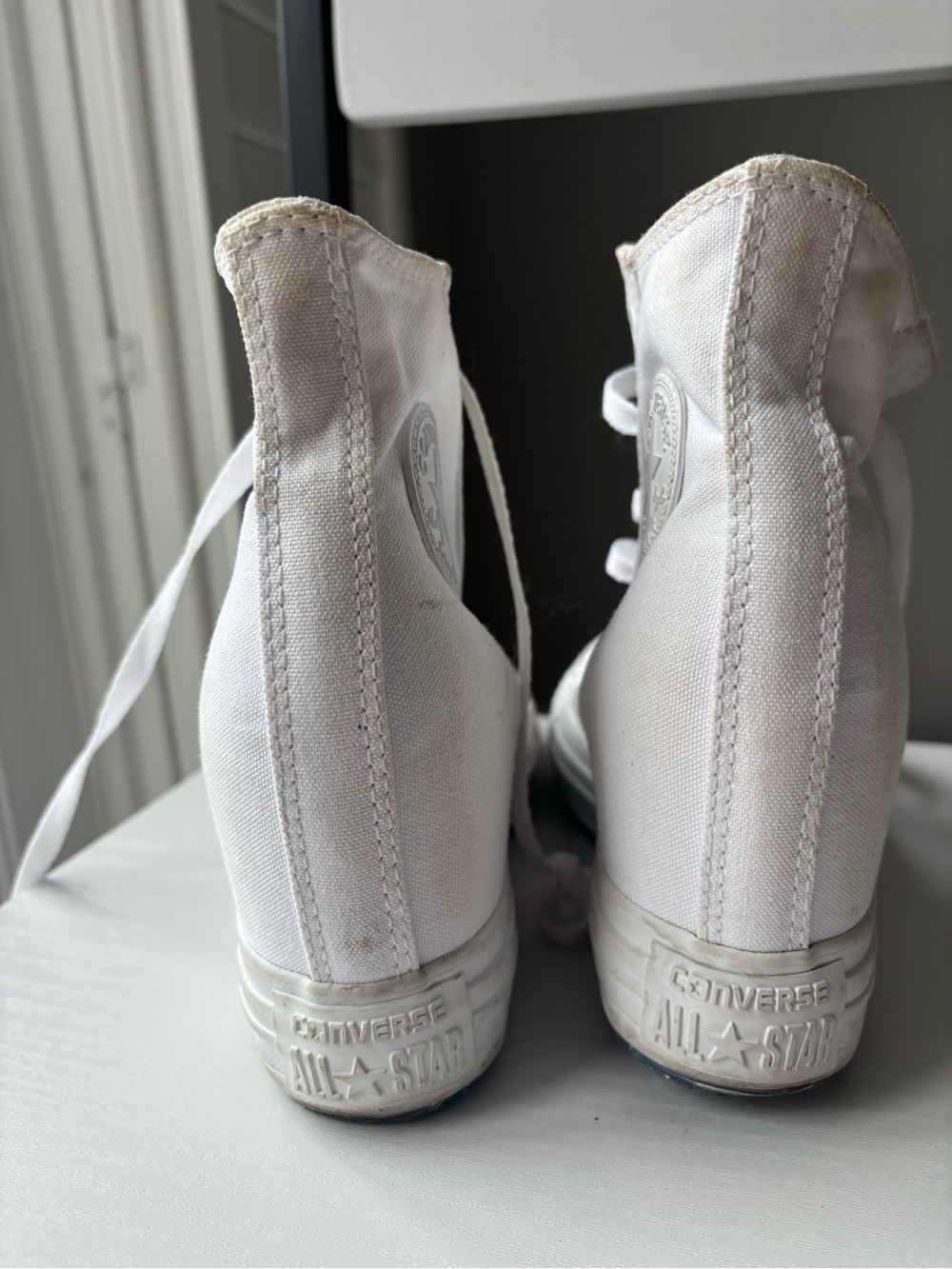 Converse White High-Top Canvas Sneakers - Picture 7 of 8